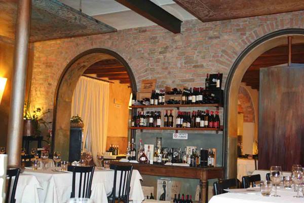 In the elegant dining room of Ristorante Botero