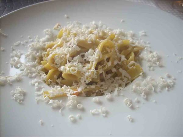 Homemade malfatti with rabbit ragout, Taggiasca olives and aged ricotta
