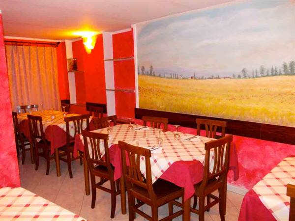 In the dining room of Ristorante Borgo Antico