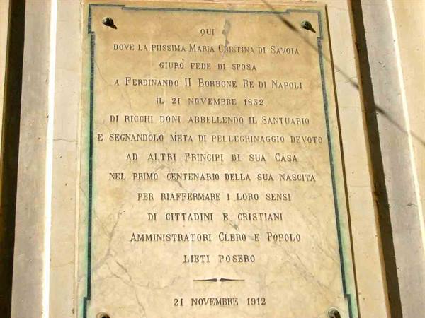 The plaque commemorating the royal wedding at the Sanctuary