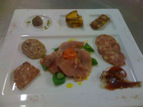Goose salami starter at Ristorante Il Cuuc