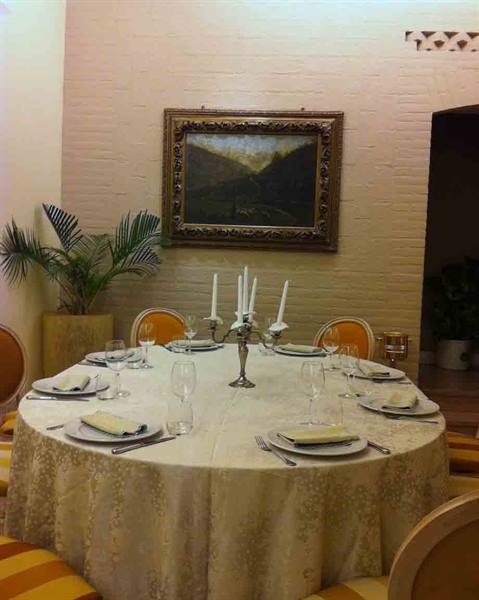 In the dining room of Ristorante Ad Convivium