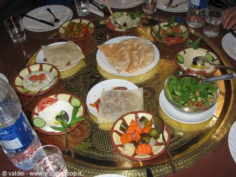 Hummus and various dips with Arabic bread ( Pita)