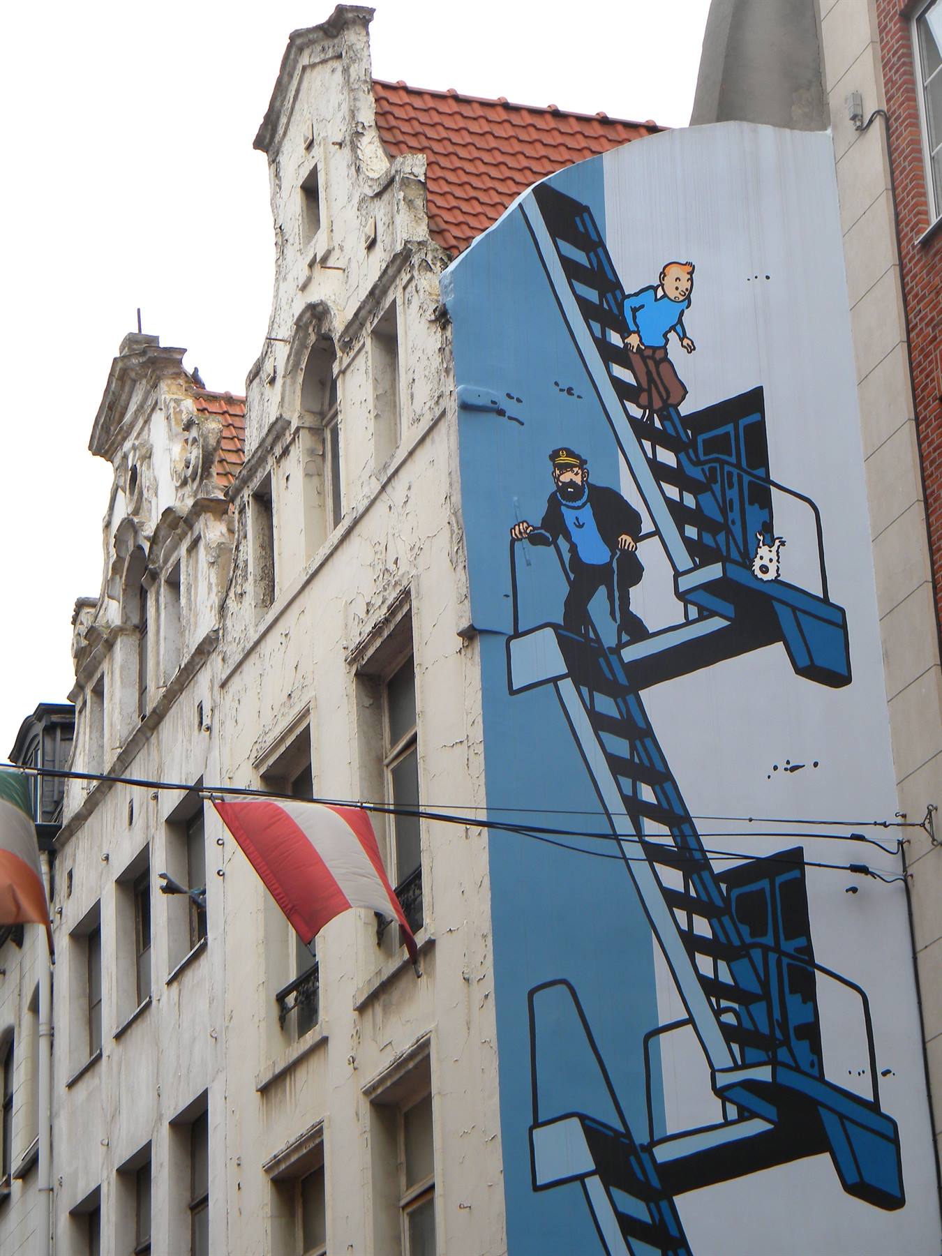 One of the most famous murals: Tintin!