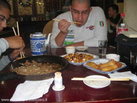 In action with chinese food