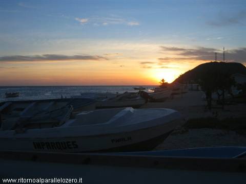 The sun sets