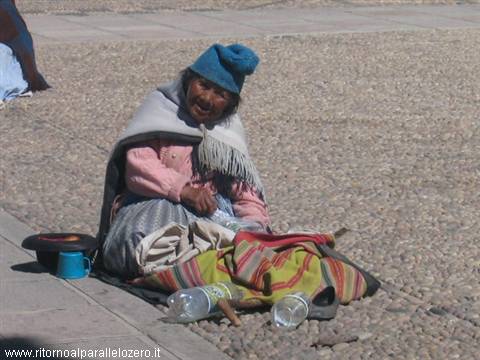 Little granny on the road