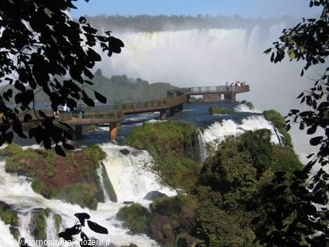 Walkway in the heart of the waterfalls