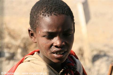 Close-up portrait of a pensive boy in warm sunlight
