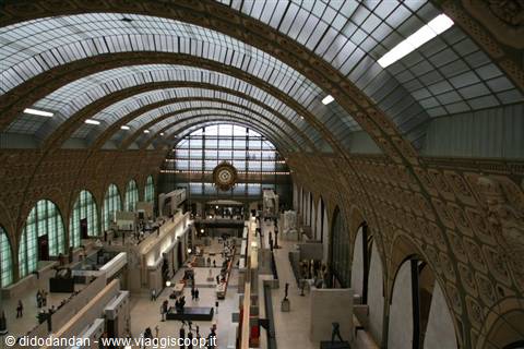 Musée d'Orsay, Paris: visitors beneath the great glass roof of the station