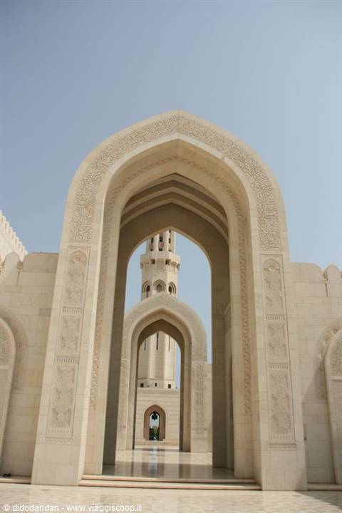 Carved marble archway of Sultan Qaboos Grand Mosque, Muscat
