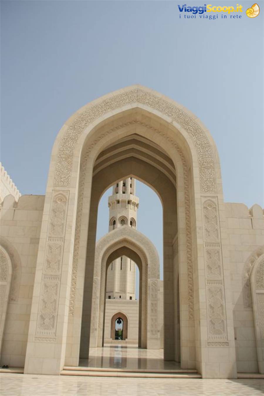 Carved marble archway of Sultan Qaboos Grand Mosque, Muscat
