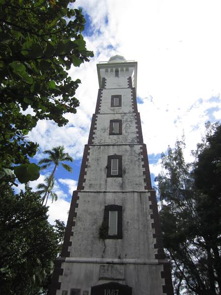 The lighthouse of Point Venus Mahina Tahiti