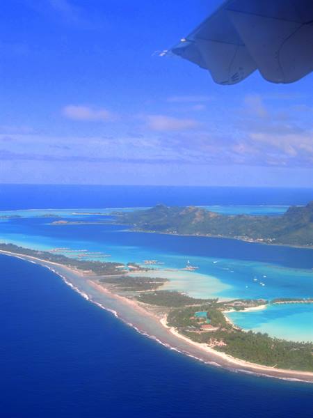 flying toward... Bora Bora
