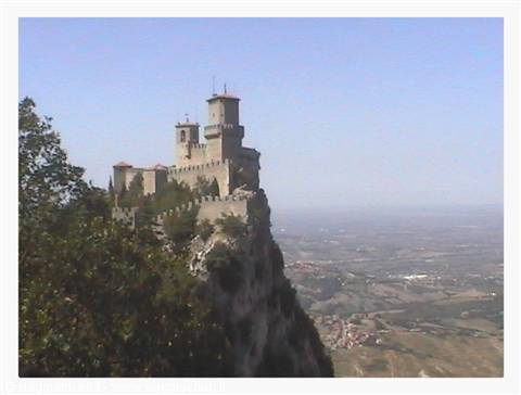 Guaita, San Marino's stone first tower on the cliff above the valley