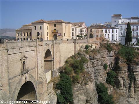 The stone Puente Nuevo spans the gorge above Ronda, whitewashed houses