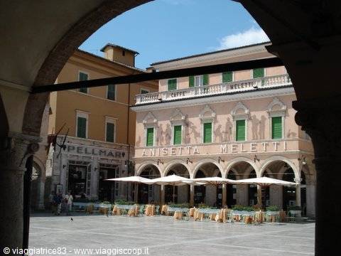 Historic Meletti café under the arcades of Piazza del Popolo, Ascoli Piceno