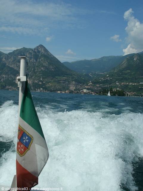 The ITALIAN flag.. against the lake backdrop