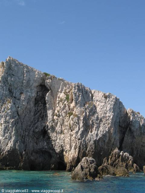 along the coast of San Domino