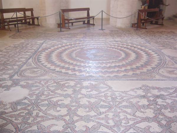 Mosaic floor inside the Church of Santa Maria delle Grazie