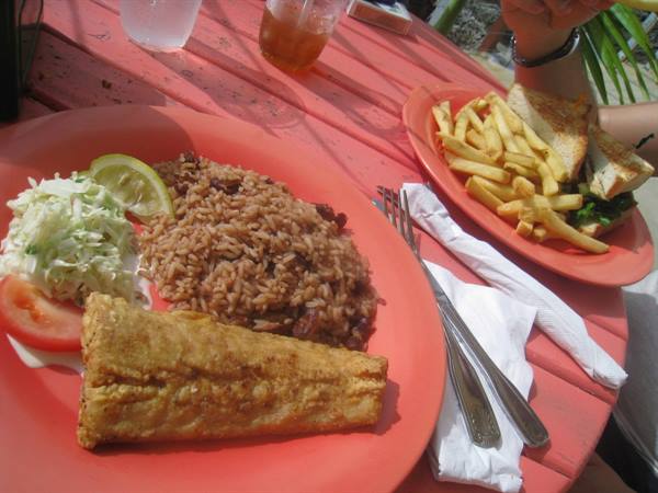 Lunch at the Macabuca Oceanside Tiki Bar & Grill .. a plate of Mahi Mahi 