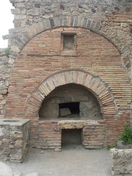 Ancient brick bread oven with arch, Pompeii ruins