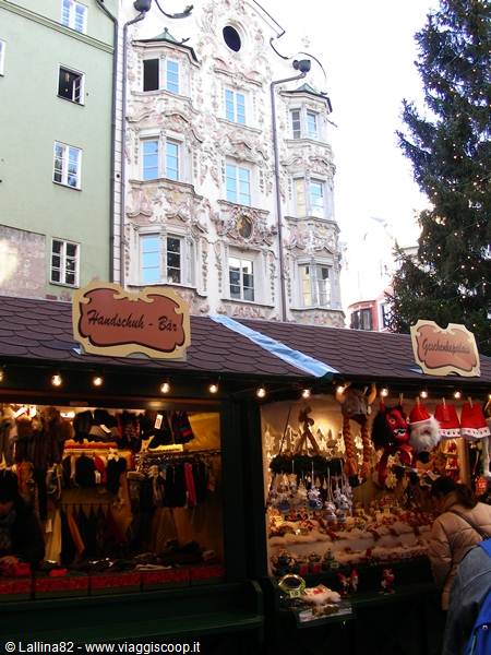 Christmas market stalls in front of the Helblinghaus, Innsbruck