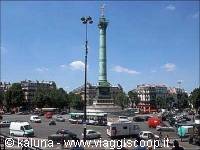 July Column in the middle of busy Place de la Bastille, Paris