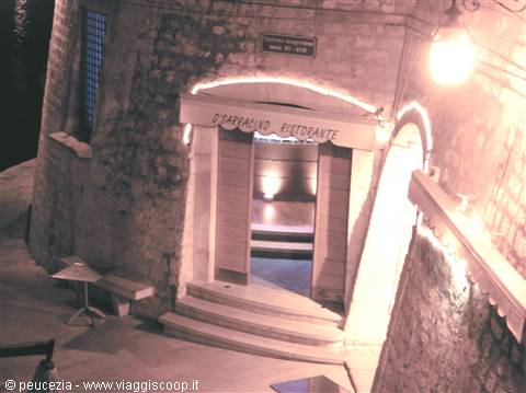 entrance to a restaurant in a lighthouse