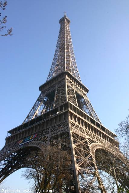 the Eiffel Tower from below