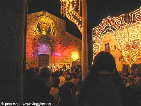 cathedral of Bovino with festival
