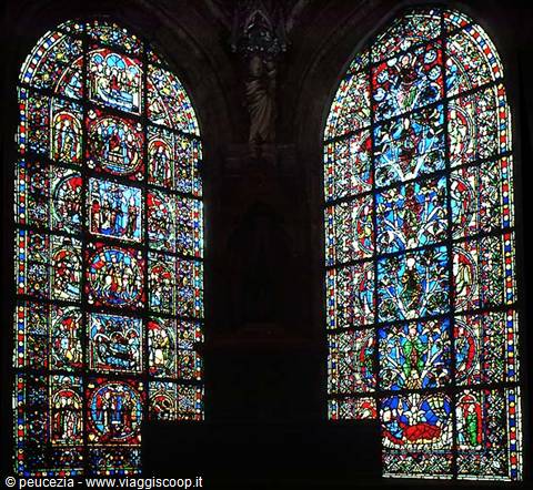the stained glass windows