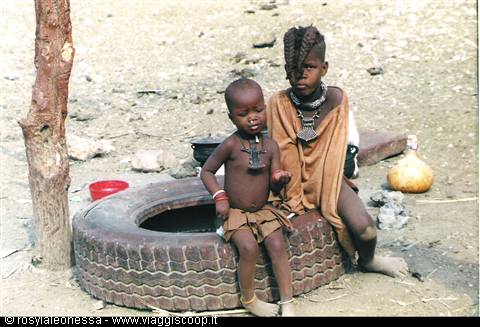 Children in a Himba village
