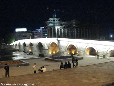 Skopje: the town bridge over the Vardar river