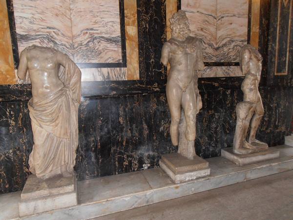 classical statues at the archaeological museum