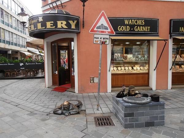 an impersonator in the centre of Bratislava