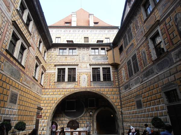 an inner courtyard of the castle