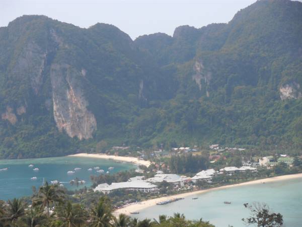 the panorama of the beaches in Phi Phi Don, Thailand