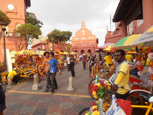 square of the old town of Malacca, Malaysia
