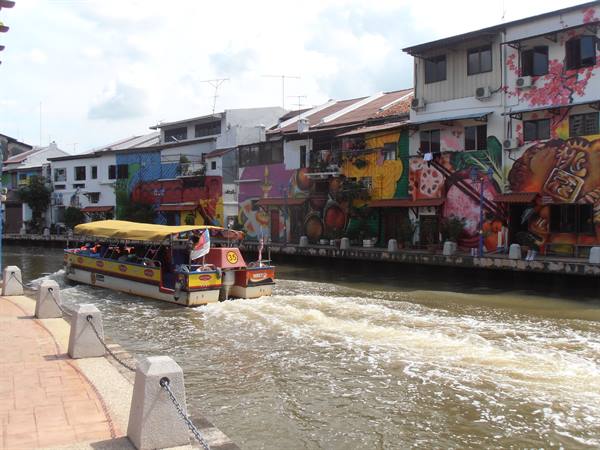 along the river in Malacca, Malaysia