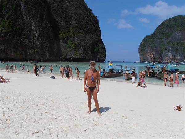 me on the beach of the film THE BEACH with L.dI Caprio in Phi Phi Island-Thailand