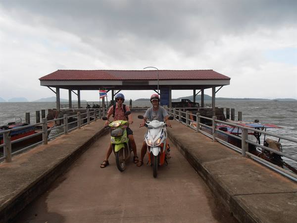 me and a friend on a motorbike in Ko Lanta - Thailand