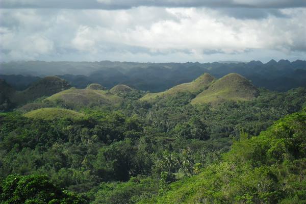 the Chocolate Hills on Bohol island, Philippines