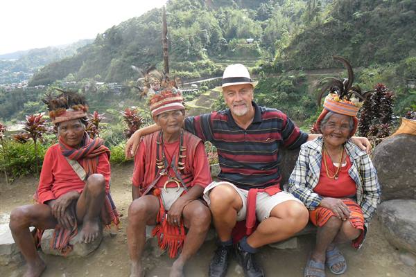 a group of old folks including me in Batad, Luzon, Philippines