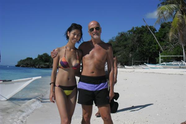 me and Michelle at Alona Beach, Bohol, Philippines