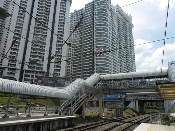 pedestrian galleries and skyscrapers in Kuala Lumpur, Malaysia