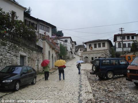 climb to Berat, a city protected by Unesco