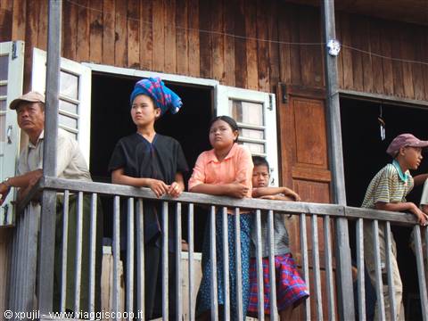 Tribe watching the procession for the Phaung Daw U festival
