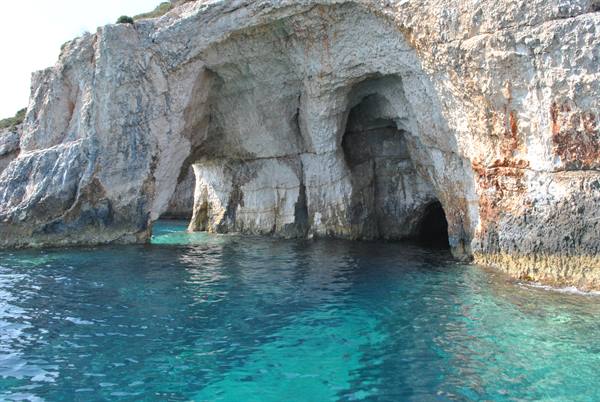 blue caves of Cape Skinari in Zante