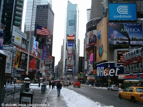 Snow at Times Square